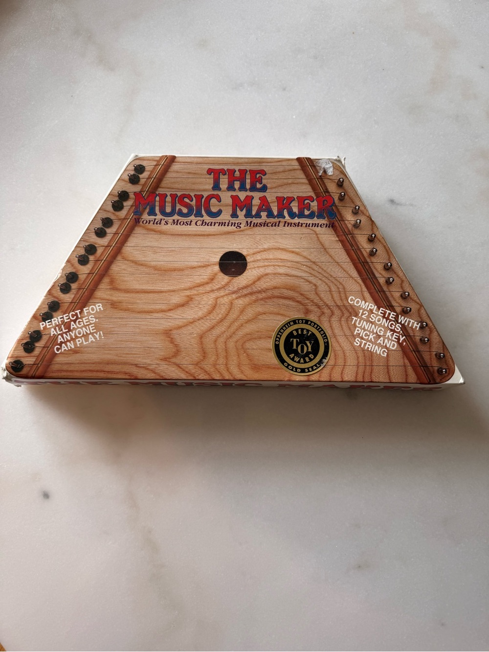 The Music Maker Wooden Zither-Style Toy - Natural Wood